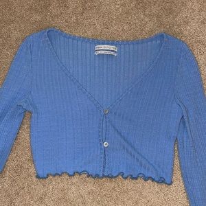 Urban Outfitters Chance Cropped Cardigan in Blue- Size XS
